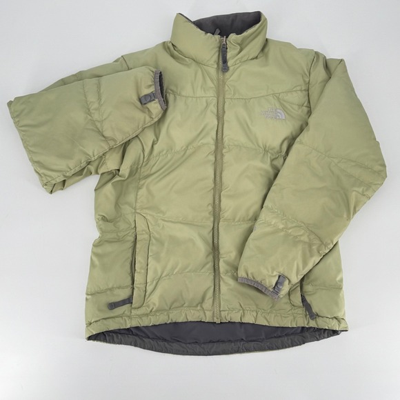 The North Face Jackets & Blazers - The North Face 550 Down Puffer Jacket Womens Medium Sage Green ALZ8 Full Zip